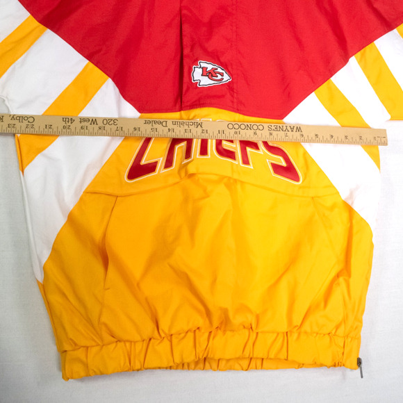 Kansas City Chiefs Jacket Starter Half Zip Pullover Red Yellow Mens Size M Retro - Picture 10 of 14